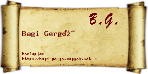 Bagi Gergő névjegykártya