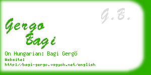 gergo bagi business card